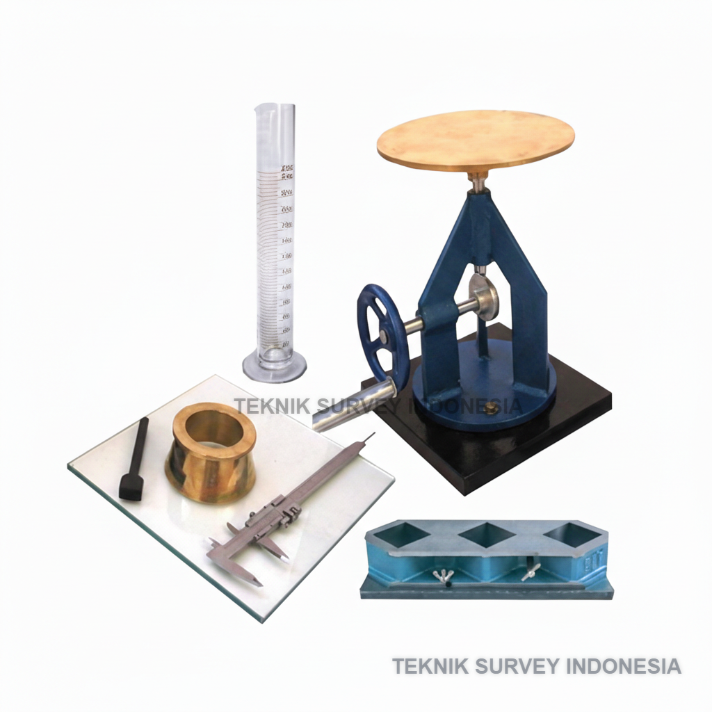 Alat-Uji-Kuat-Tekan-Mortar-Set-Lengkap Alat Uji Kuat Tekan Mortar ASTM C-109 Teknik Survey Indonesia